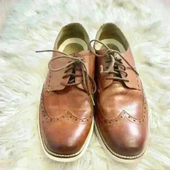 Cole haan original zerogrand camel tan brown brogue lace up 10.5 main image 4